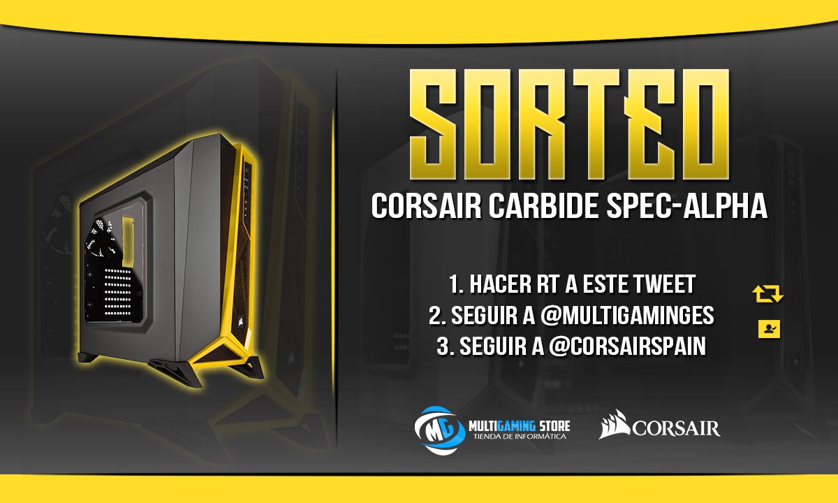 multigeekx's tweet photo. 🔔 ¡SORTEO de una #Caja SPEC-Alpha de #Corsair!

Para participar➡️Haz #RT, Sigue a @MultiGamingES y @CorsairSpain 
¡Muchísima suerte a todos! https://t.co/Rc3BpCqQZd