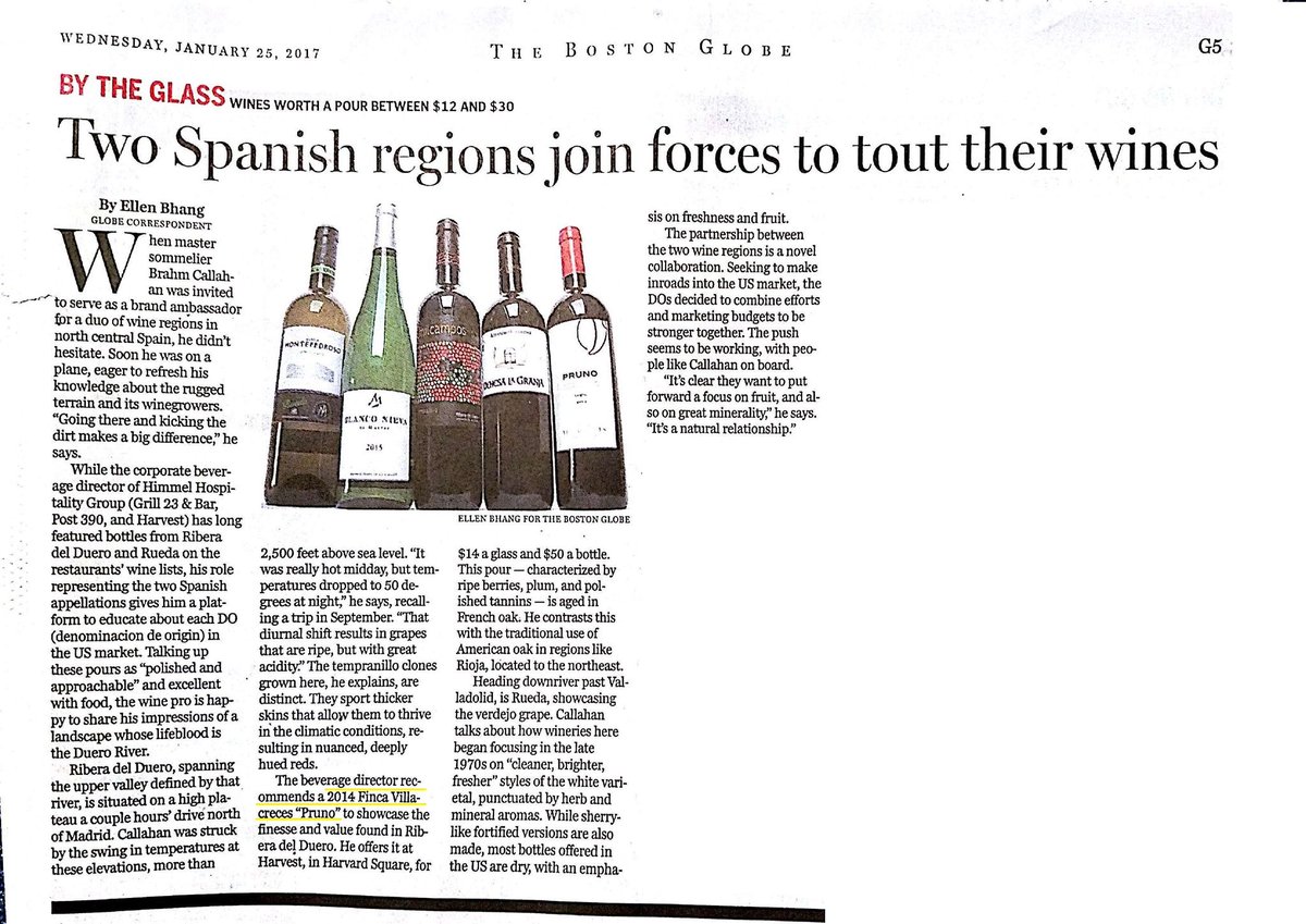 <a href="/FcaVillacreces/">Finca Villacreces</a> #Pruno <a href="/BostonGlobe/">The Boston Globe</a> THANK YOU <a href="/Brahmcallahanms/">Brahm Callahan</a> !!! <a href="/RiberaRuedaWine/">Ribera y Rueda Wine</a>