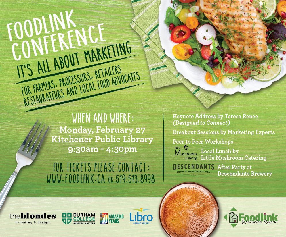 Early bird tickets till Jan 31st at foodlink.ca #localfood #kwawesome <a href="/FoodlinkBLBF/">Foodlink</a>