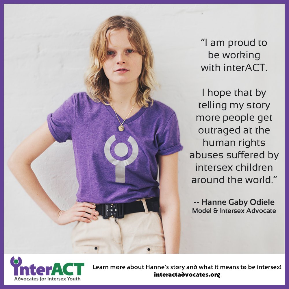“I hope telling my story gets more people outraged at human rights abuses suffered by intersex children around the world.” <a href="/hannegabysays/">hanne gaby</a>