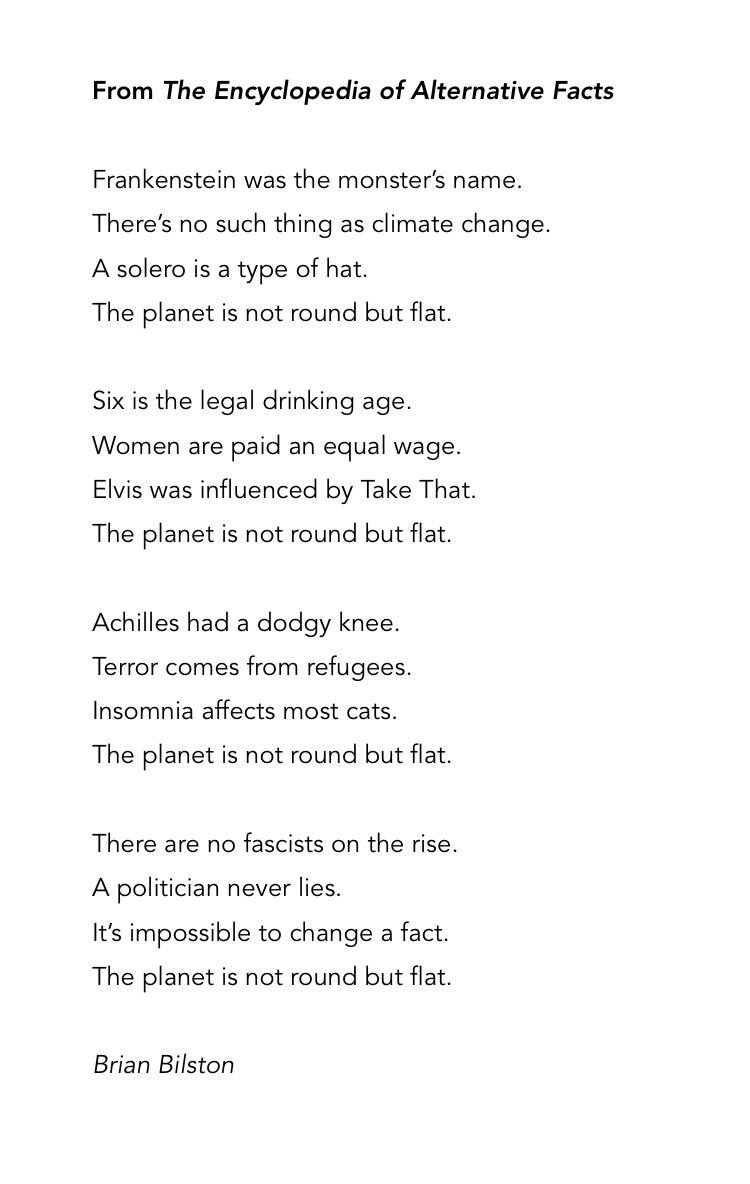 Here is a new poem entitled "From the Encyclopedia of Alternative Facts".