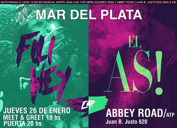 #Jueves en <a href="/abbeyroadmdq/">ABBEY ROAD MDQ</a> conseguí tu anticipada en @Musical Norte San Luis 1787 y en @BPM Guemes 3096