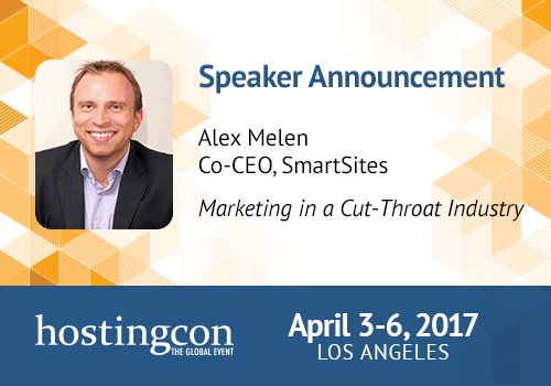 Alex Melen, <a href="/amelen/">Alex Melen</a> ,Co-CEO of SmartSites, will present "Marketing in a Cut-Throat Industry" at #HostingCon. bit.ly/2jx1NeF