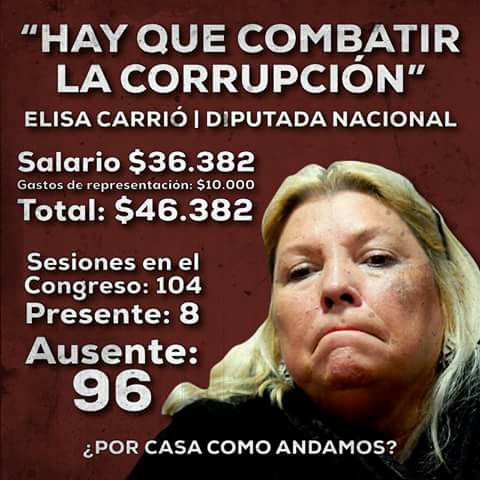 leorosa2011's tweet photo. #Feriado2017 @elisacarrio lo que dice y piensa no es nada más que una proyección de lo que hace #FeriadosPagos más para los que si trabajan. https://t.co/Q0nMIHh3s7