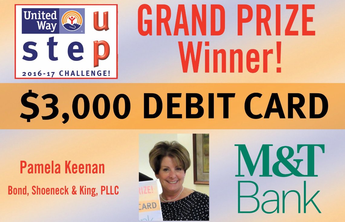 BondLawFirm's tweet photo. Congrats Pam Keenan on winning the @UWCNY #StepUp2016 grand prize! https://t.co/NxprOAT4w6