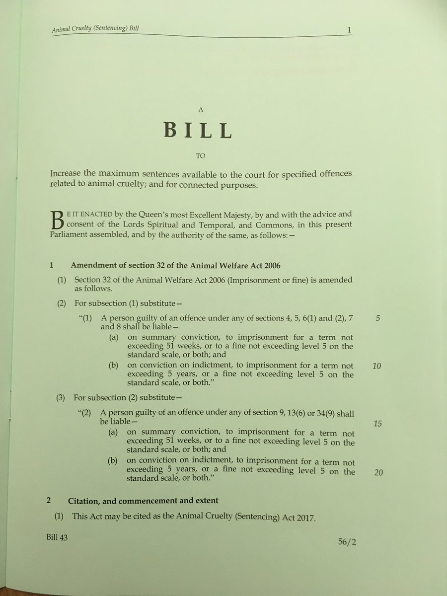 annaturley's tweet photo. Here it is - my bill to increase sentencing for animal cruelty to five years. 2nd Reading 24th February #animaljustice https://t.co/Cs0SwlJEV6