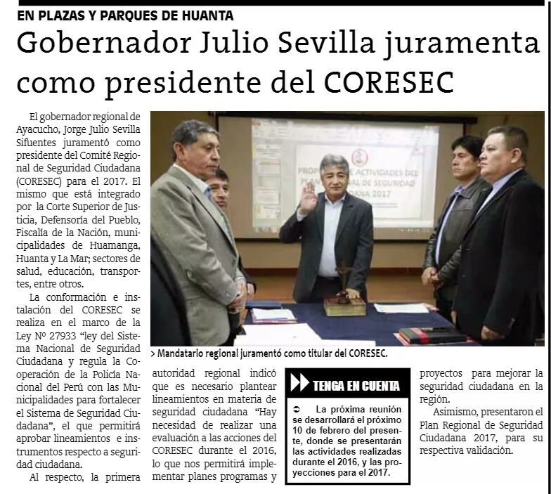 JulioSevillaS's tweet photo. Queremos vivir en Paz y para ello haremos todos los esfuerzos para que #Ayacucho sea un ejemplo de hermandad @diariocorreo @pcmperu https://t.co/6Rxd1WzPAU