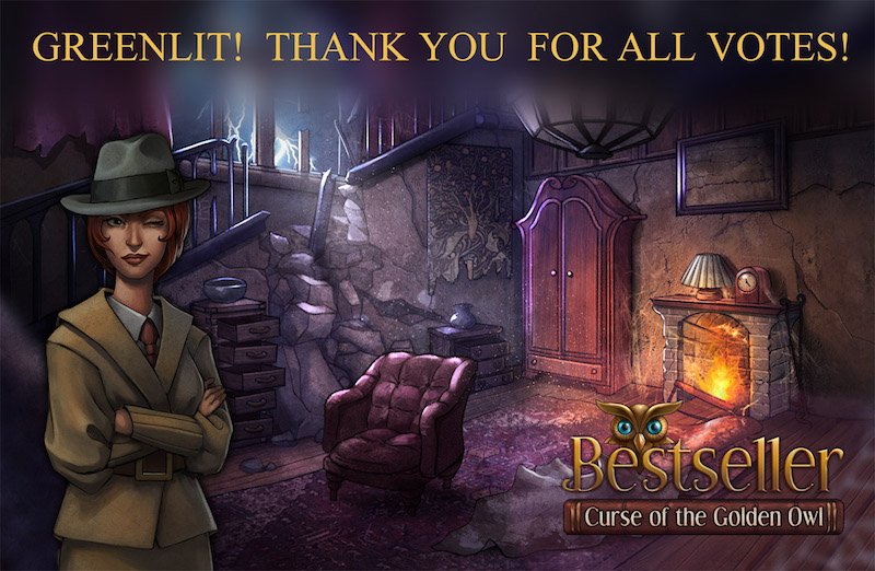 eccgames's tweet photo. Bestseller: Curse of the Golden Owl has been Greenlit by @steam_games Community! Thanks for your support! https://t.co/eUy3lTT60y