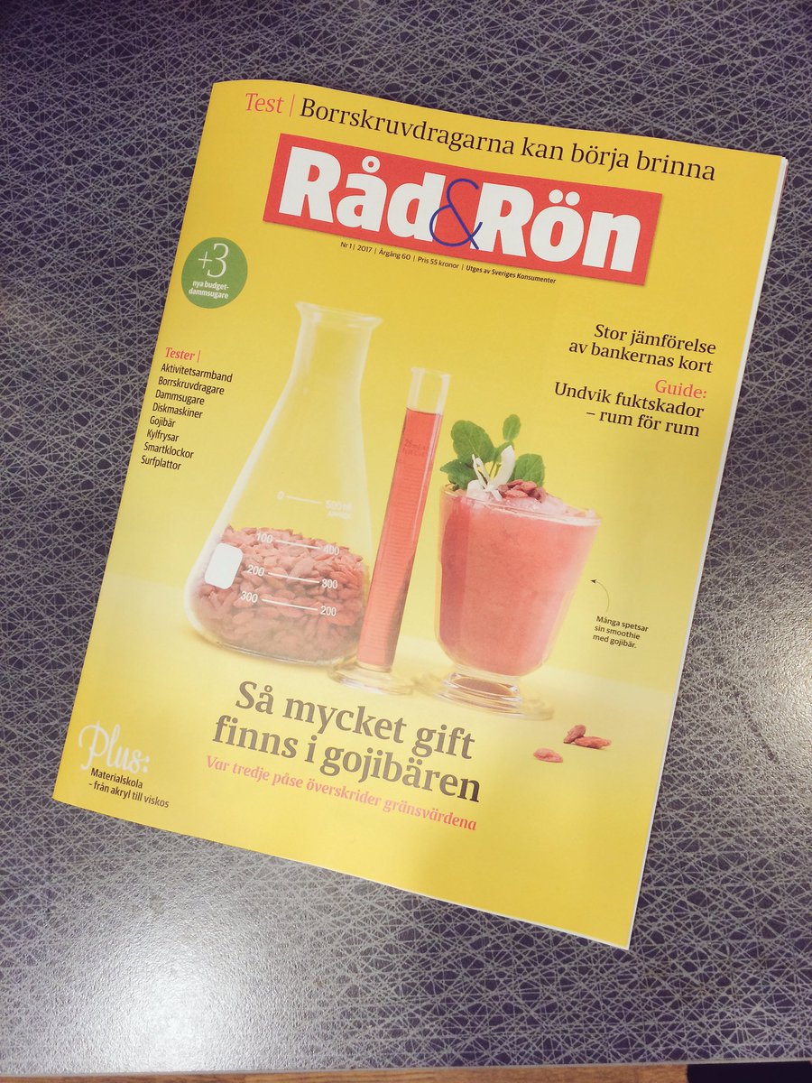 Senaste numret och första för året! Vår tidning <a href="/RadochRon/">Råd&Rön</a> är kommersiellt oberoende och en av få tidningar utan annonser. #konsument