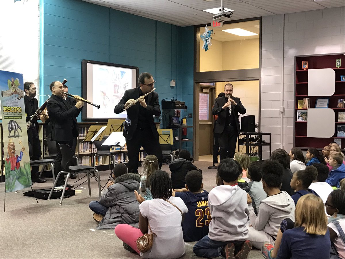 The Millennium Ensemble from Italy performing at Baker ES! Braves! #millenniumensemble