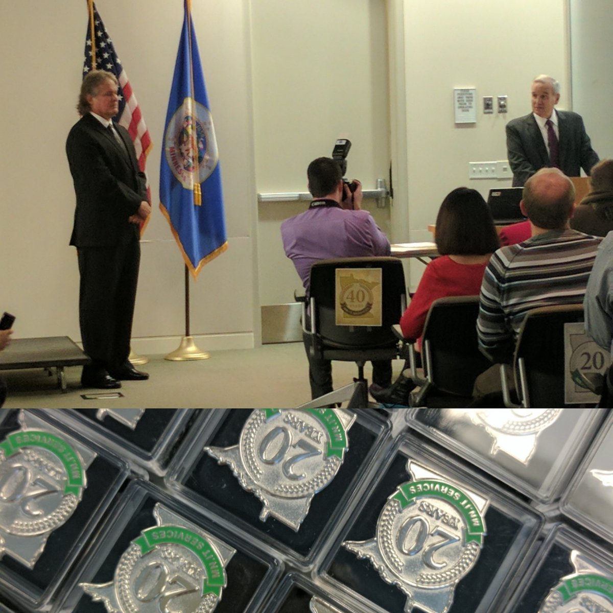 jenna_covey's tweet photo. Celebrating the spirit of public service today - congrats to @mnit_services Cmmr Baden for 35 years of service! Thanks @govmarkdayton 🇱🇷 https://t.co/TdfXgVAUFk