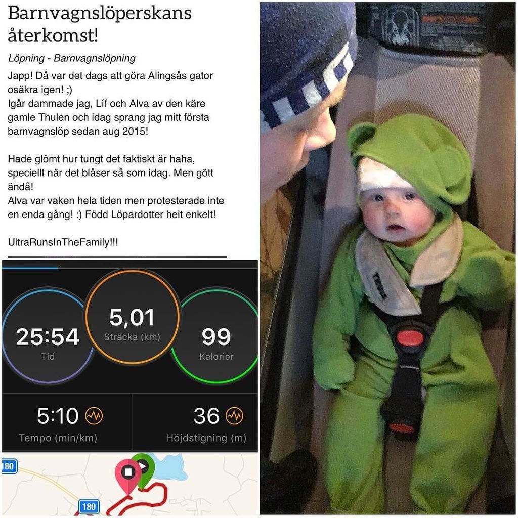 Första barnvagnslöpet med Alva! 🤘🏻😏 #ultrarunsinthefamily #uritf #darktrailrunners ift.tt/2jePGBR