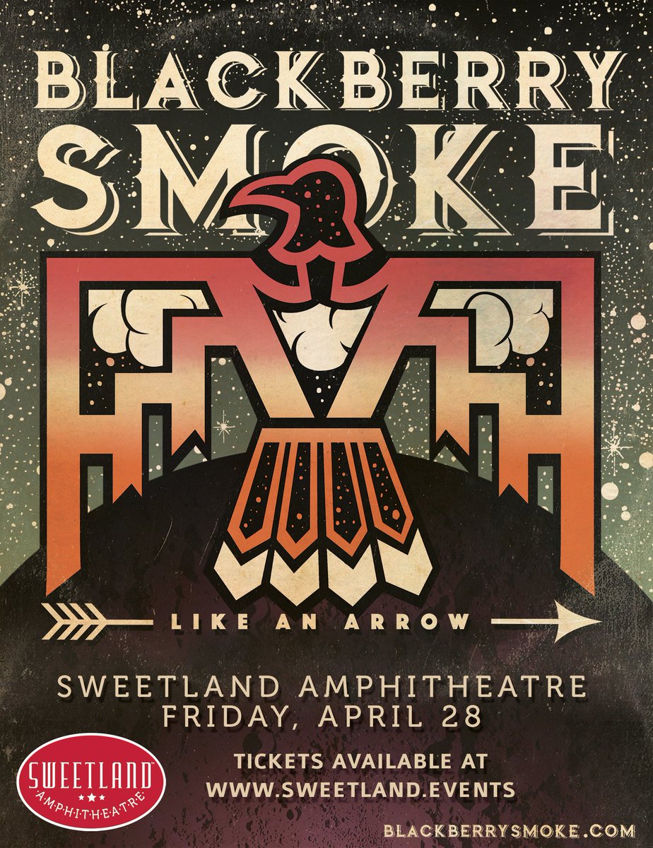 SweetlandEvents's tweet image. Announcing: @blackberrysmoke is heading to Sweetland on Friday, April 28! Tickets on sale Friday at 10am at sweetland.events.