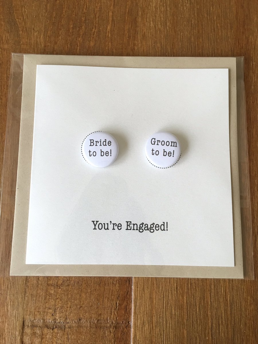 invitationery's tweet photo. Excited about these new pin badge greetings card range. Being added to website soon #weddinghour https://t.co/PPmTcf3Elm