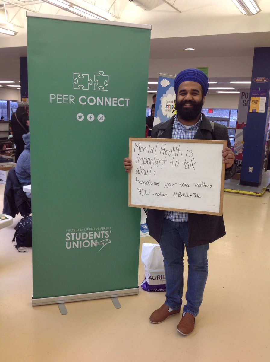 PeerConnectWLU's tweet photo. @yeswekan17 sharing his voice! #BellLetsTalk https://t.co/pDgA6zl6Rq