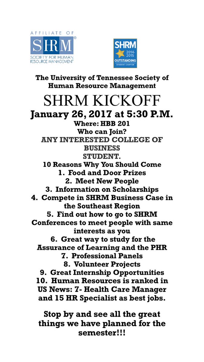 utk_shrm's tweet photo. See everyone tomorrow night at our Spring kick off! HBB 201 at 5:30!! #GoVols #SHRM #spring #GetInvolved #joinSHRM https://t.co/fD9vNWyicY