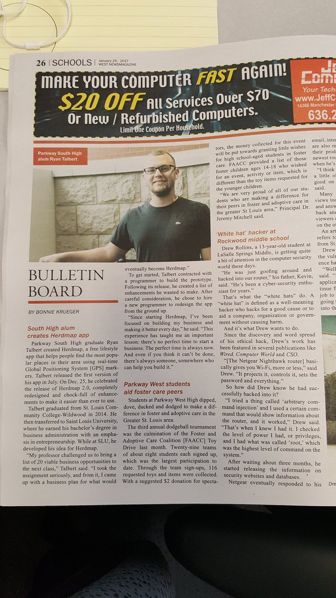 herdmap's tweet photo. Check it out we got in the paper!!! #GameChanger https://t.co/vqWiD8ToSW