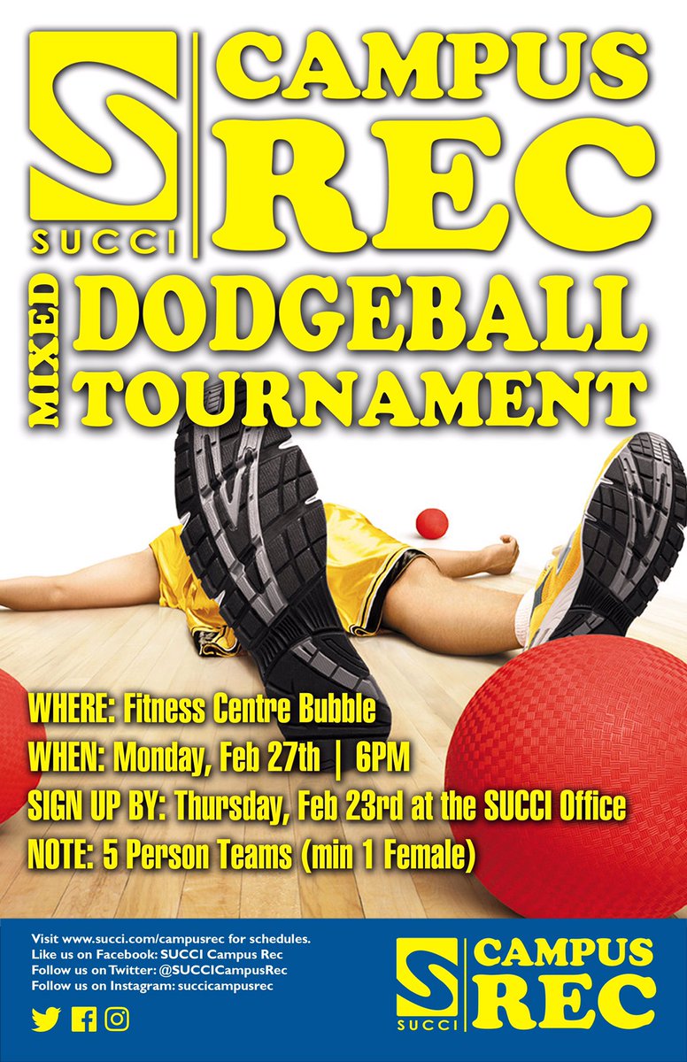 SUCCIOfficial's tweet photo. Remember the 5 D's of Dodgeball: Dodge, Duck, Dip, Dive, and Dodge! #BellLetsTalk  #StormConfed https://t.co/3GSAuN51XO