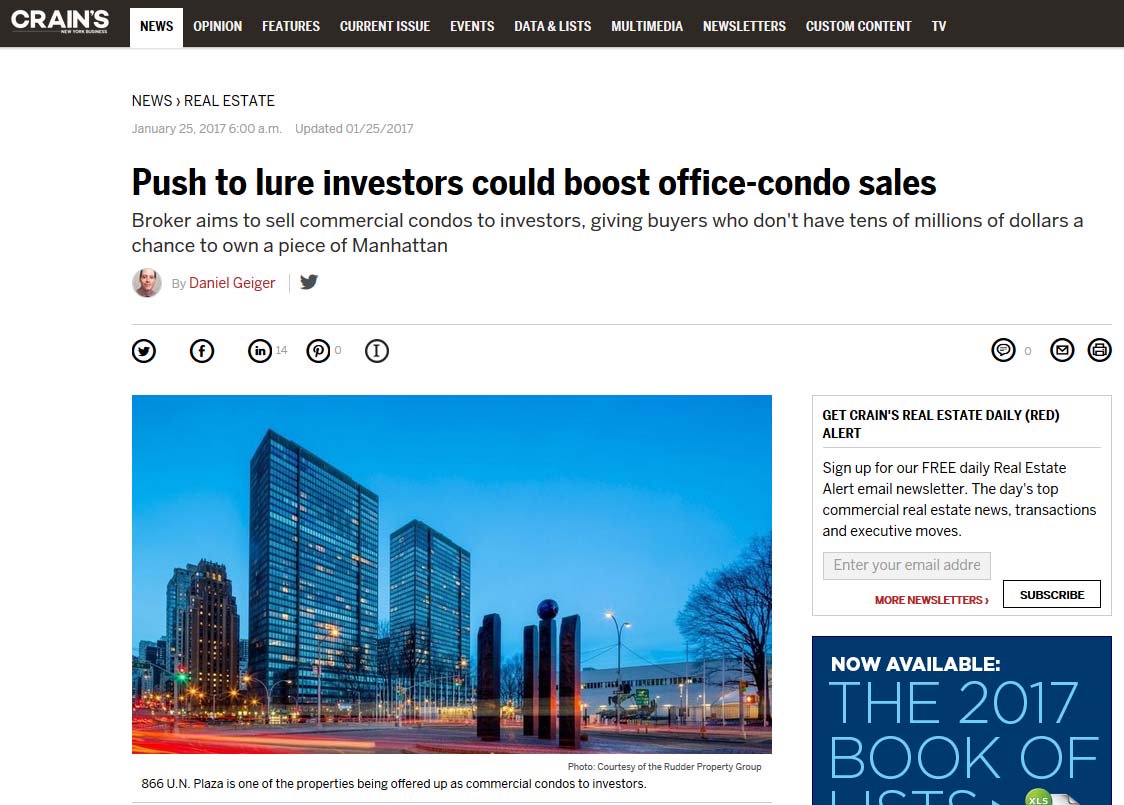 michaelrudder's tweet photo. Push to lure investors could boost office-condo sales https://t.co/bXyvxgo97D via @crainsnewyork #RudderPropertyGroup #OfficeCondos #CRE https://t.co/xcQTr9qzer