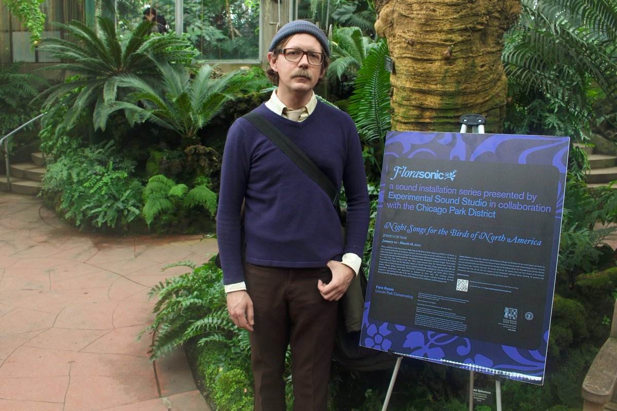 ExSoSt's tweet photo. @JoshuaSDumas' #FLORASONIC installation is live at @LPConservancy, open daily 9-5 & FREE. Here's the maestro in his habitat. https://t.co/27TLoQvvk0