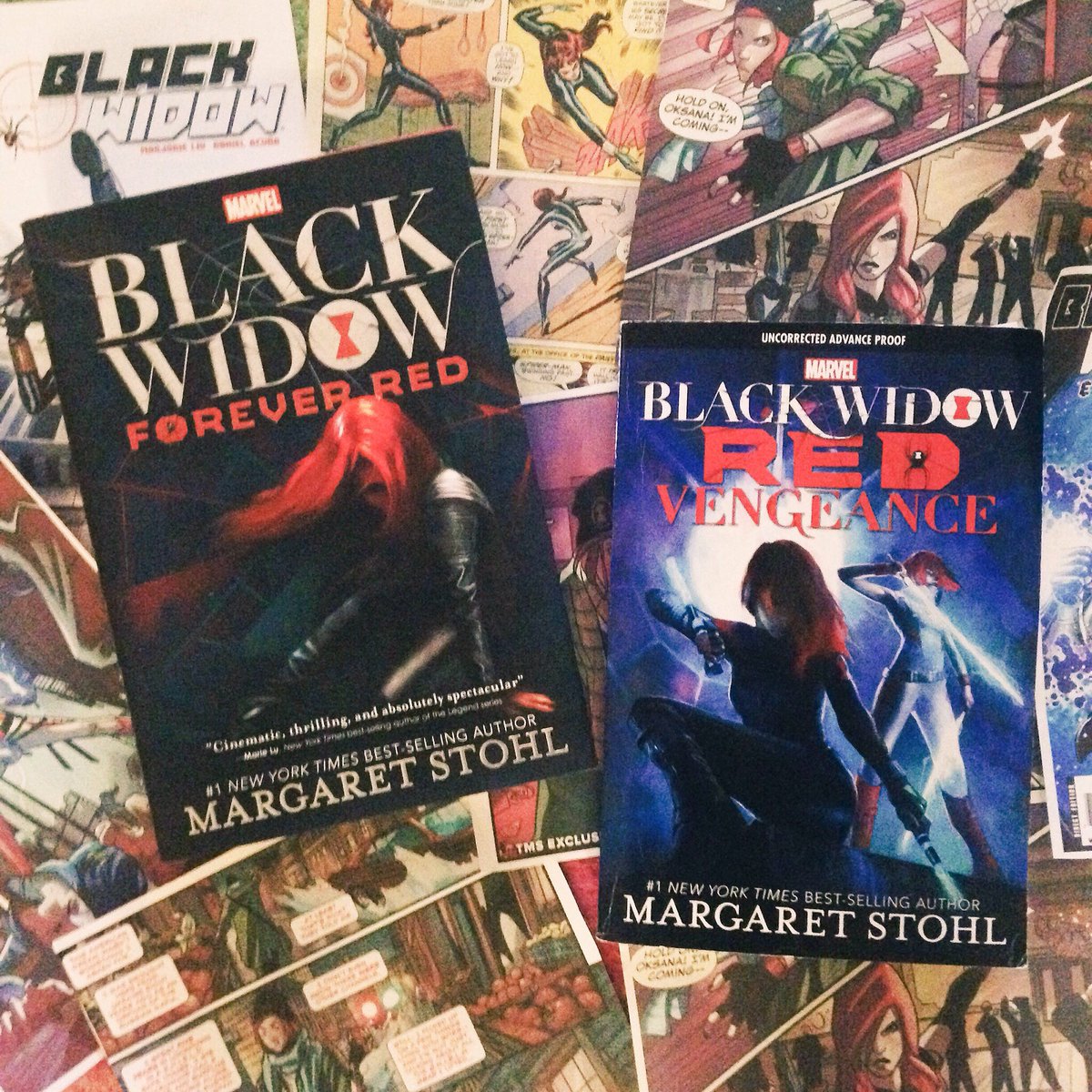 justinemagbooks's tweet photo. Shout out to #girlboss widows Natasha & Ava in #ForeverRed & #RedVengeance for making us feel beautiful & dangerous today! #blackwidow #ad ๐ https://t.co/zmN7Rh0910