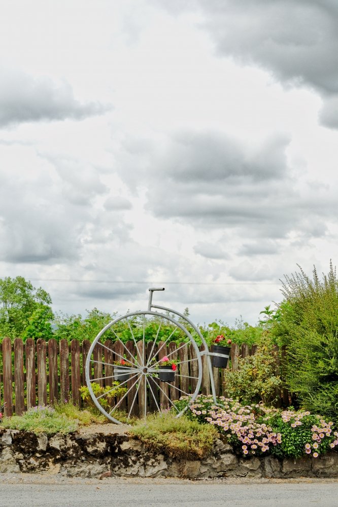 Tour de Clough - Bicycle sculpture near the thatched cottage in Clough #Calendar #Clough #laois #ballacolla #ireland
