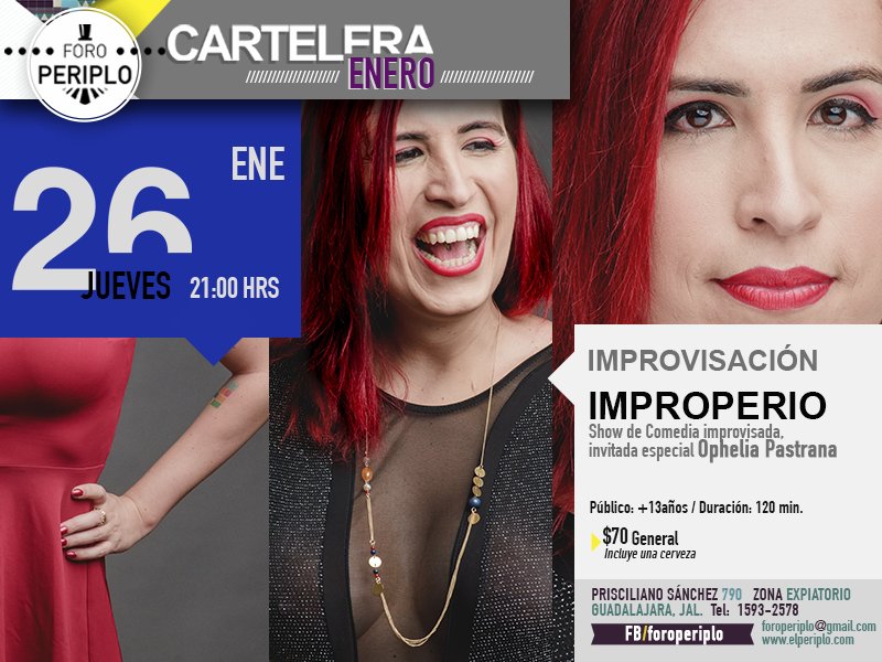 Auroze's tweet photo. ⚡️Regresa @OphCourse a Guadalajara⚡️en un fin de semana muy movidito, entre tanto estará como invitada en #Improperio en #ForoPeriplo. 😂⚡️ https://t.co/SYZXkt7PBW
