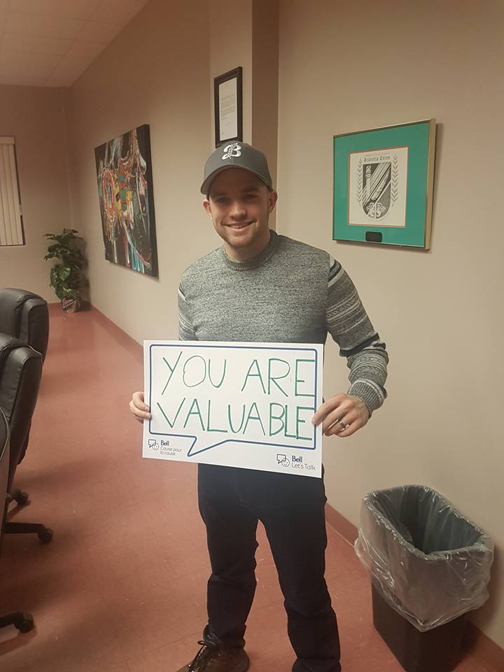 CBUSU's tweet photo. @CBUSU President and VPFO showing their support for #BellLetsTalk @cbuniversity @CBUStudent_Life @CbuHouseCouncil https://t.co/Yjcfq8FdkE