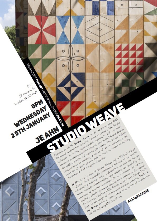 studio_clic's tweet photo. @6pm! @BartlettArchUCL  talk by studio CLIC before keynote Je Ahn @Jeweaves @studioweave G2/22 Gordon Street all welcome! https://t.co/0MBvc5Hxe6