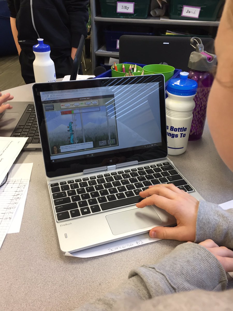 TeamBuckner's tweet photo. @DtwnFalcons Exploring potential and kinetic energy w/a roller coaster simulator. 1 step closer to designing our own! #innov8dmps https://t.co/3T6xJWlot1