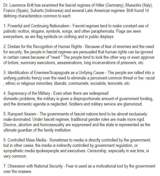YourAnonNews's tweet photo. Fourteen Defining Characteristics Of Fascism https://t.co/eykQ2EW3K8