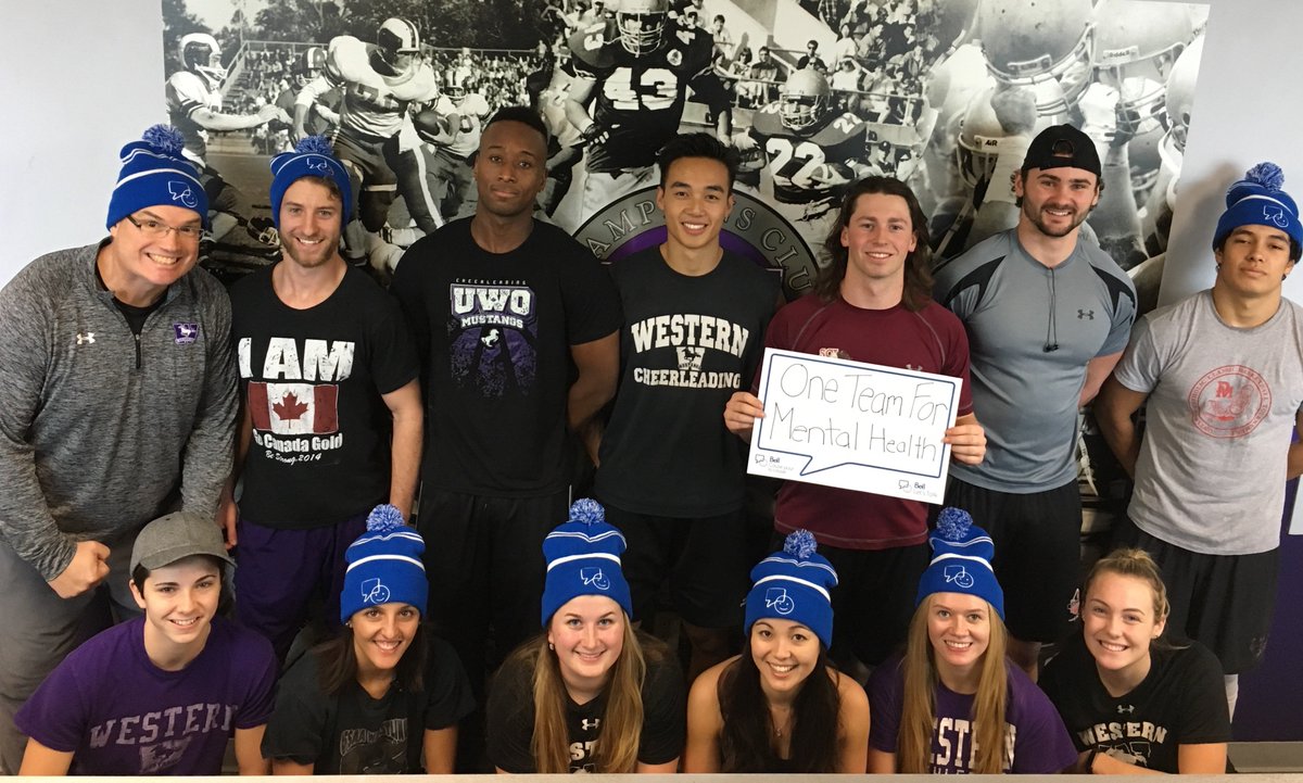 Several Western teams are in this photo, because when it comes down to it we are all #OneTeamForMentalHealth #BellLetsTalk