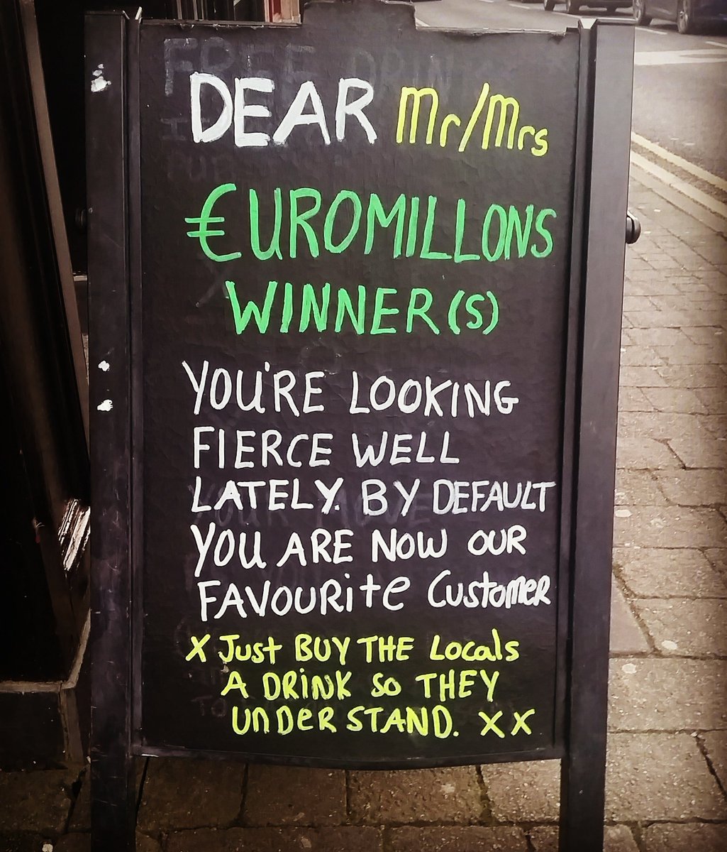 rossbrunton's tweet photo. #EuroMillions #humour #standup #chalkboard https://t.co/Rm8bJ4iMYL