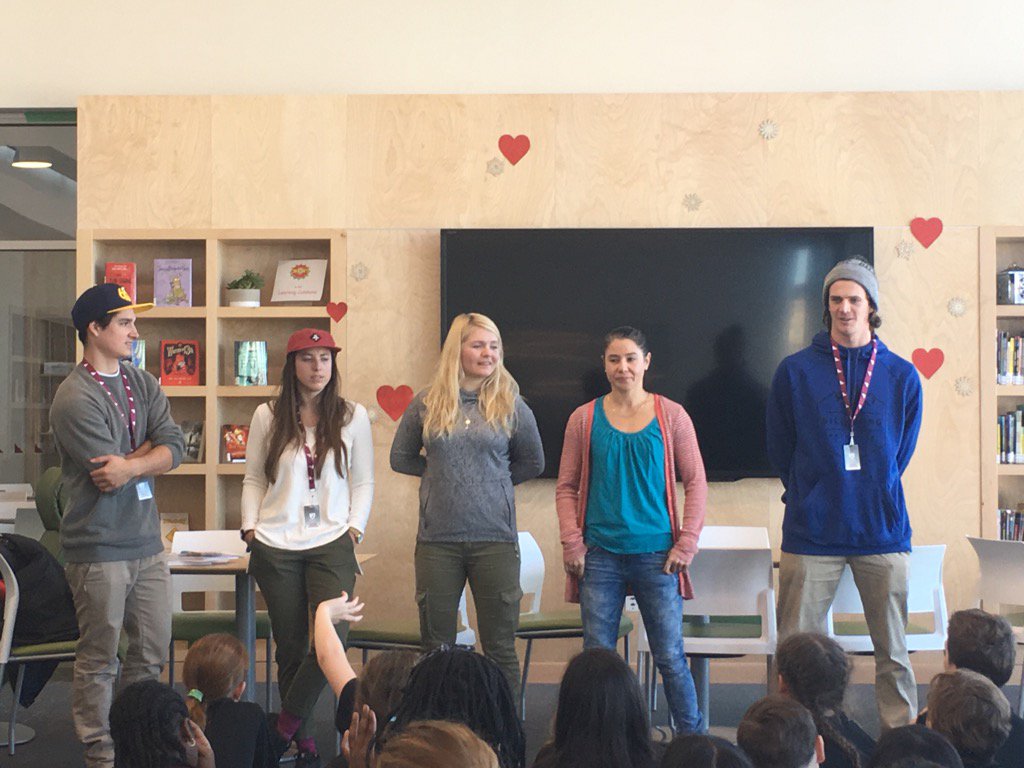 Thanks to the Canadian Snow Board Team for stopping by and talking to our grade six students today.