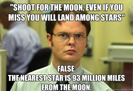 GeorgeHale68's tweet photo. False. 93.5 million miles from the moon and 25 trillion miles from the Earth. https://t.co/qO3vCbRTYz