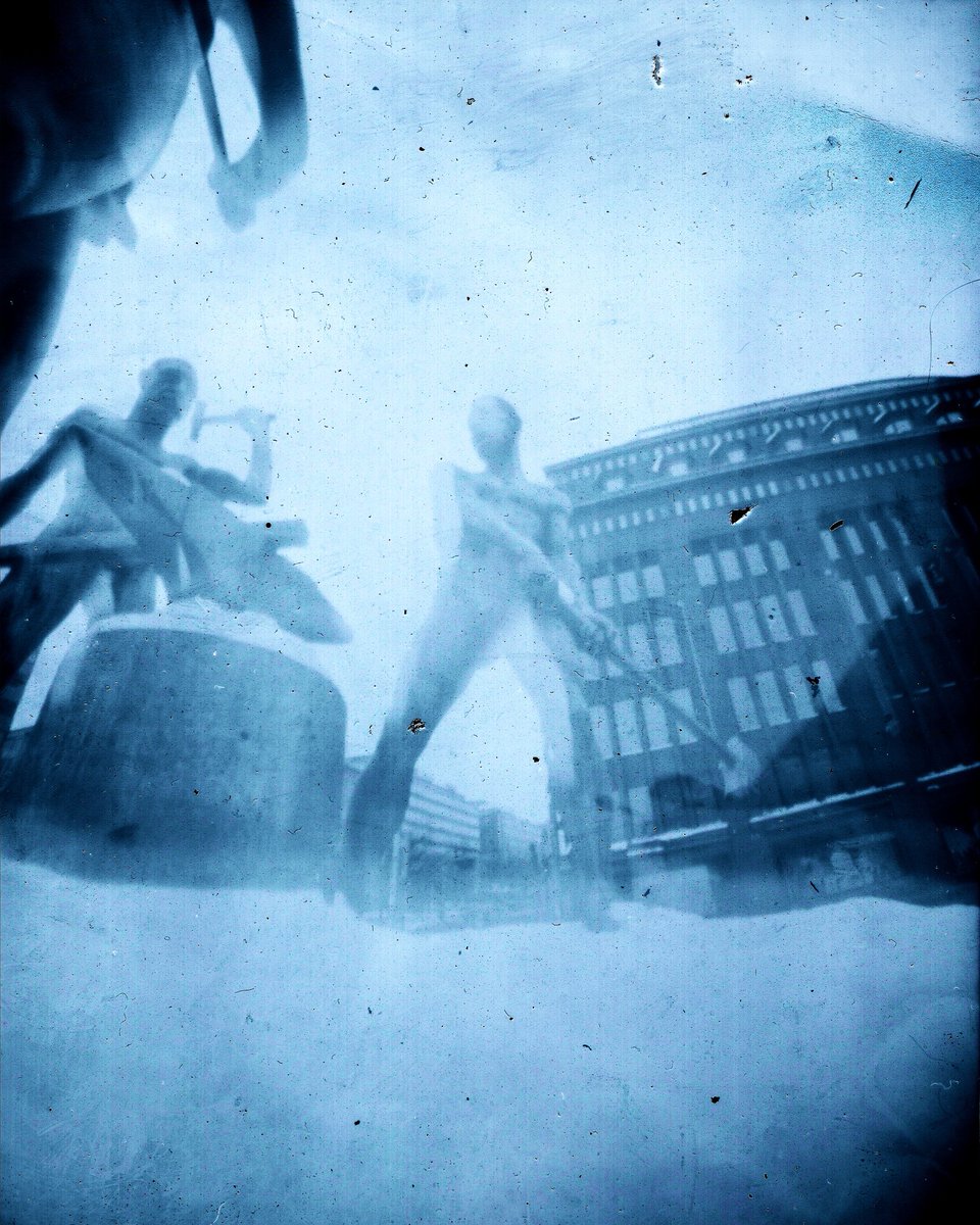 TimoRemes's tweet image. Three smiths, Helsinki #pinhole #photography #alternativeprocess #altphotography