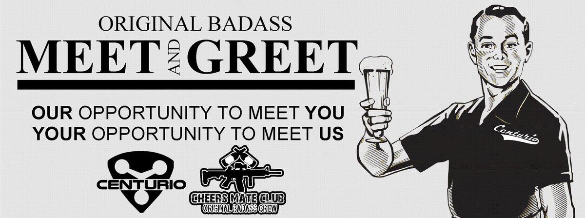 TacticalTEU's tweet photo. “Original Badass Meet & Greet Party”. Event description in English and German: https://t.co/2yBW2IIAI1 #centuriodesign #cheersmateclub https://t.co/hjf4WRhMPj