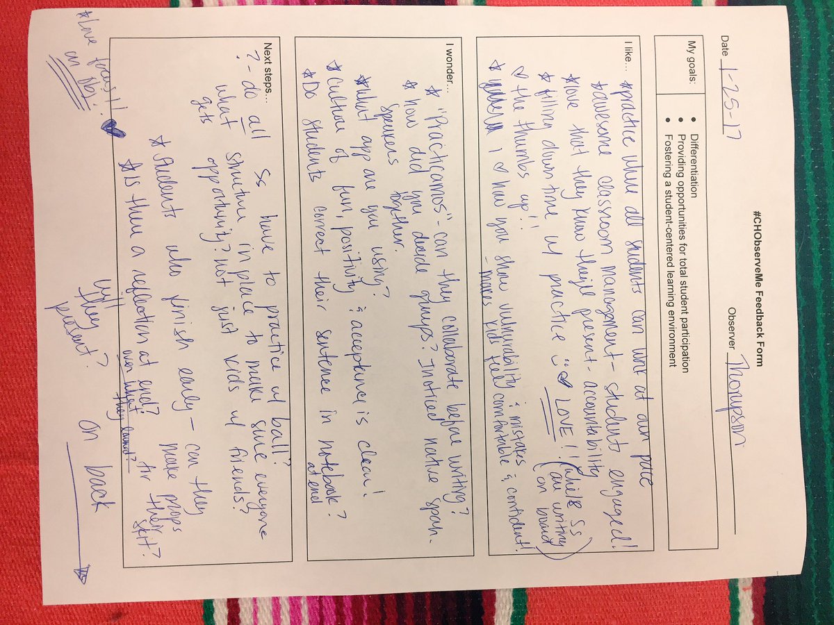 MKenderEDU's tweet photo. You know you receive QUALITY feedback when you get a diagram! Gracias @ThompsonPanther for helping me reflect! #CHObserveme #ObserveMe πΎ https://t.co/M4EIY5z08H