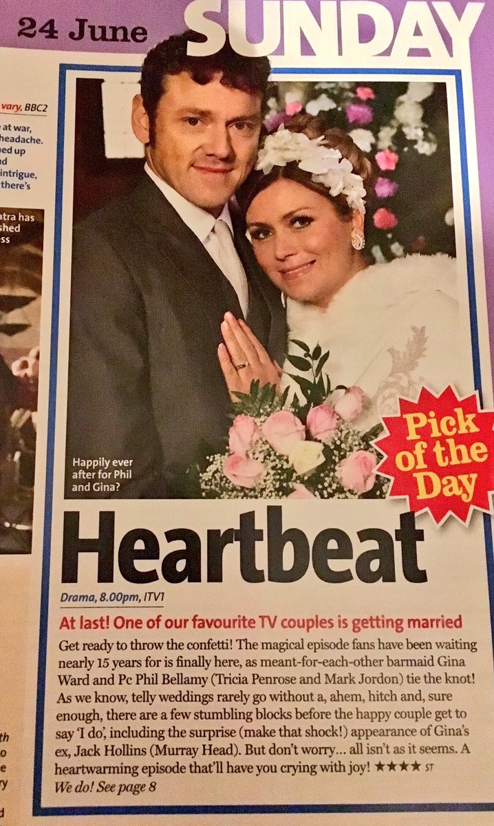 TvHeartbeat's tweet photo. The @tvtimesmagazine front cover for the original broadcast of Gina &amp; Phil's wedding 10 years ago, repeated on ITV3 today! @triciapenrose ❤ https://t.co/t0OBbgYzOW