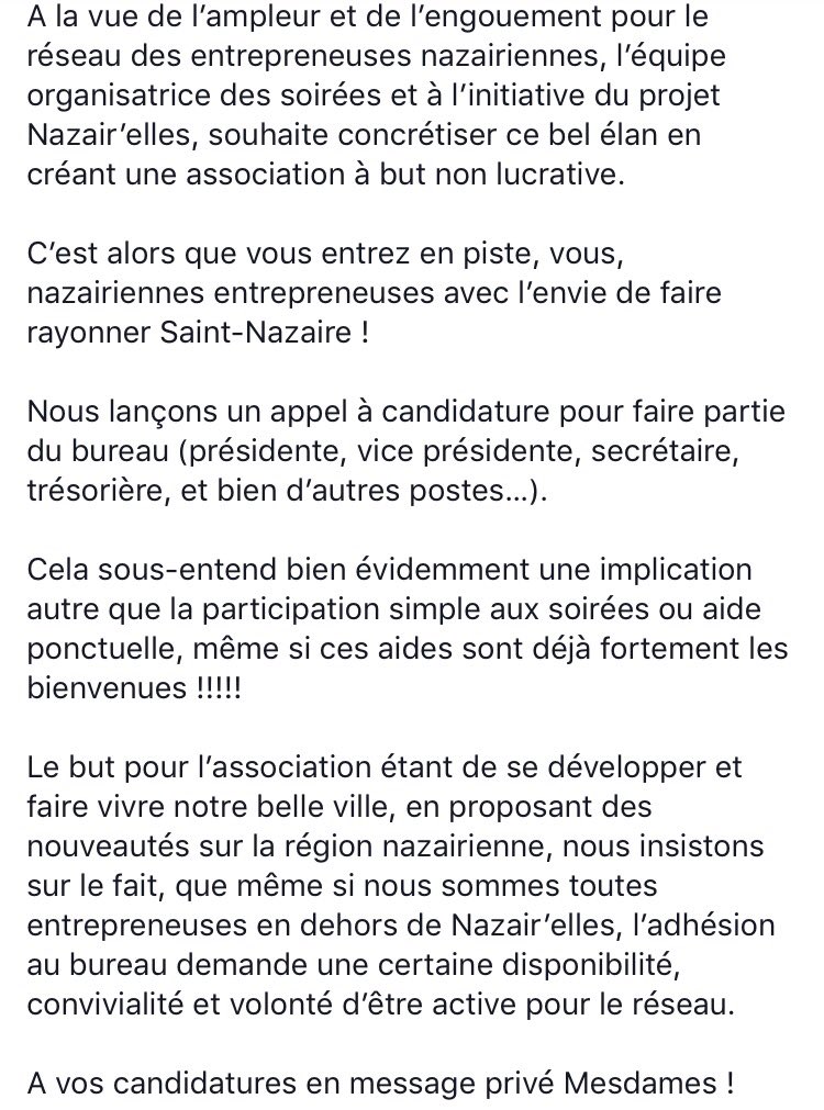 NazairElles's tweet photo. La création de l'association, c'est pour bientôt ! Pour rejoindre le mouvement au sein du bureau, contactez nous en Mp :) #SaintNazaire ✊🏻 https://t.co/XeJzZf6zqt