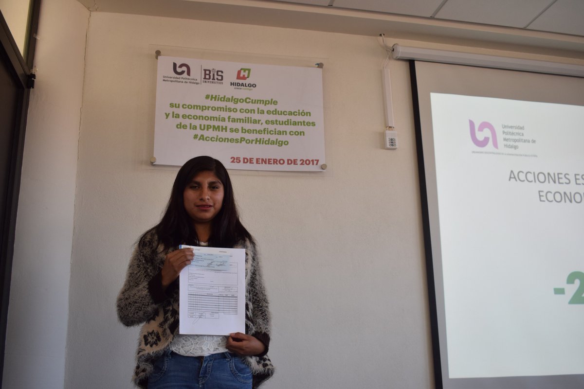 Humbertina Rodríguez, estudiante #UPMH recibe reembolso del 100% <a href="/omarfayad/">Omar Fayad</a> <a href="/sayonara2609/">Sayonara</a> <a href="/SEPHidalgo/">SEP Hidalgo</a>
 #HidalgoCumple
#AccionesPorHidalgo