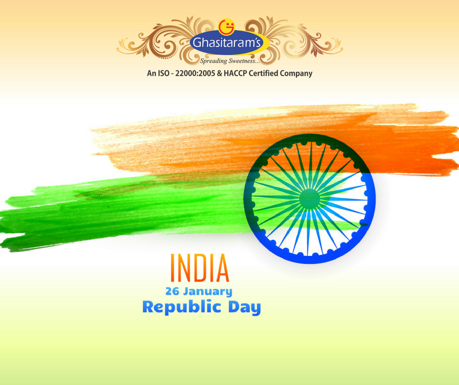 Ghasitarams's tweet photo. We wish you all a very #HappyRepublicDay!
#RepublicDay #26thJanuary #RepublicDay2017 #MakeInIndia #SwachhBharat
#Ghasitaram https://t.co/pMnDpxYVJ7