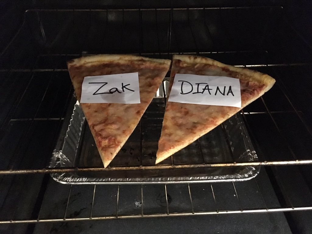 funkminister's tweet photo. "If you guys want pizza, there's some in the oven with your names on it!" --@DustinGrowick #ofcourse #goodonetho https://t.co/I6BJ7YNZ6c