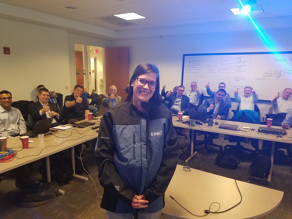 patkenny's tweet photo. Adena Artale runs away as the winner of the Dell EMC Mid Atlantic DPS Bootcamp #iwork4Dell #DPSbootcamp #DataProtection https://t.co/nbZ1ieG0KM
