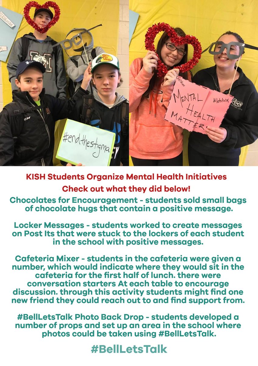 EducationPEI's tweet photo. Way to go @KISHTorches! Check out the list of activities students organized for #BellLetsTalk day. https://t.co/FaW0aogpRu