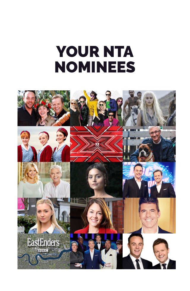 IcetonLexi's tweet photo. My votes #NTAs2017 @imacelebrity @bigbangtheory @CallTheMidwife1 @TheXFactor @thismorning @antanddec @bbceastenders https://t.co/cbb4CJpbKq