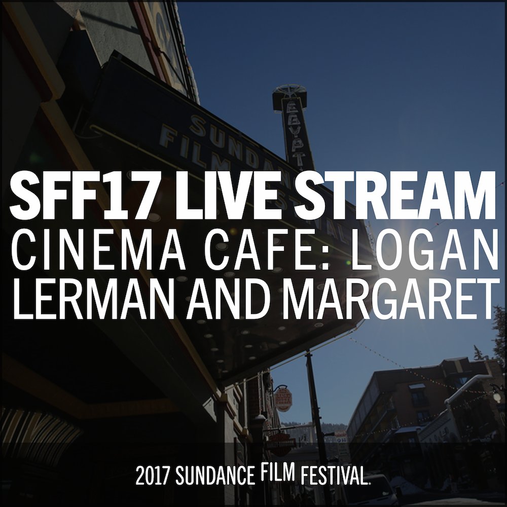 sundancefest's tweet photo. LIVE NOW - #CinemaCafe: A conversation with @LoganLerman and Margaret Qualley. Watch via https://t.co/67AX6ajuKy #Sundance https://t.co/RxRTlfobdK