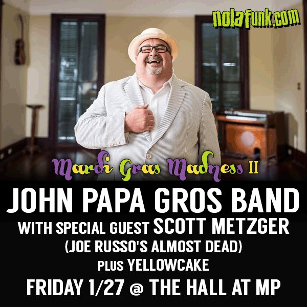 In case you didn't hear... <a href="/_scottymetz_/">scott metzger</a> of <a href="/RussoAlmostDead/">JoRu Almost Dead</a> will join <a href="/JohnPapaGros/">John Papa Gros</a> on Friday as a special guest plus <a href="/yellowcakemusic/">Yellowcake</a>!