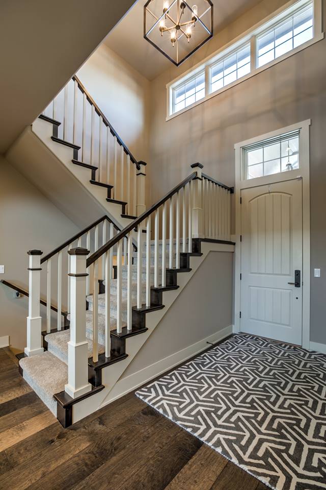 Adding windows and the right colors help these rooms pop! #Hallway #Laundry #Entry #omaha #Custom #Builder