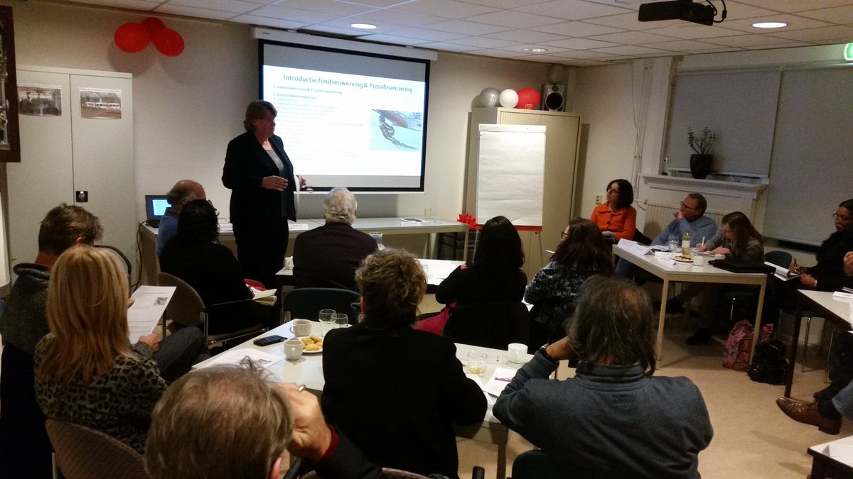 Workshop fondsenwerving &amp; pizza financiering voor diverse maatsch.  organisaties bij <a href="/RodekruisGenV/">Rodekruis GenV</a> door <a href="/MVOGooiseMeren/">MVO Gooise Meren</a> en <a href="/jochumj/">Jochum Jarigsma</a> .